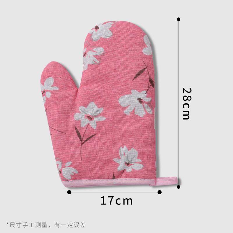 Heat Resistant Oven Mitts Kitchen Baking Grilling Microwave Handling Thick Insulated Cotton Gloves