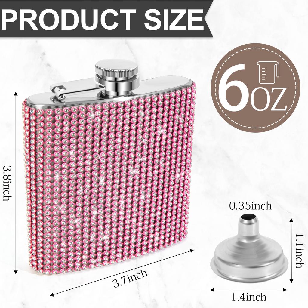 6 унций высококачественный блестящий бриллиантовый горшок для вина бутылка для виски бутылка из нержавеющей стали фляжка для питья бутылка для алкоголя воронка дорожная винная кружка