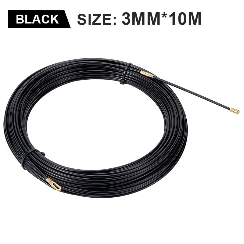 3mm 5/10/15/20/25/30/35/40M Cable Push Puller Black Fiberglass Electric Guide Device Duct Rodder Fish Tape Wall Wire Conduit