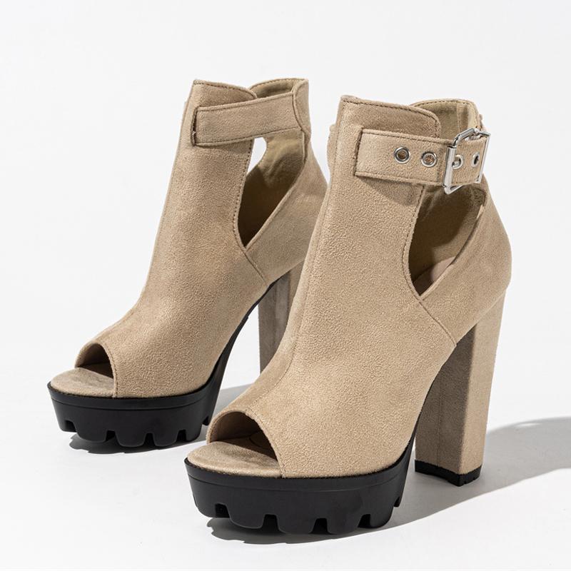 Liyke Летние ботинки в стиле панк с открытым носком и открытым носком, сандалии женские, с пряжкой на платформе, на высоком каблуке, танцевальная обувь, размер 42