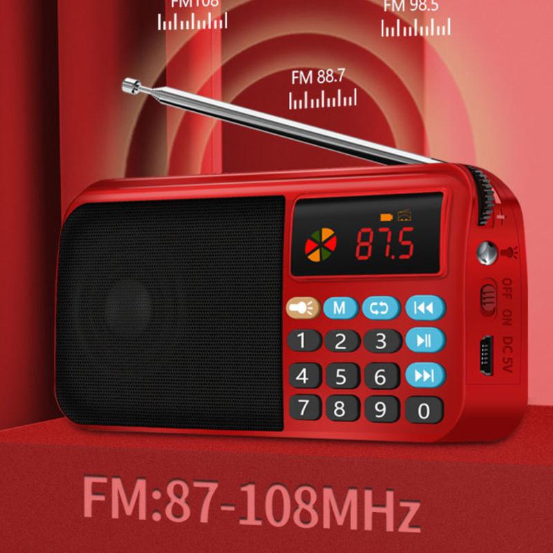 Портативное мини-FM-радио, беспроводные Bluetooth 5.0 динамики TF\USB\LED Flashling Функция поддержки наушников 3,5 мм MP3-плеер