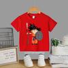 Детская футболка с принтом из мультфильма Dragon Ball, летняя, Супер Сайян Бог Гоку, с коротким рукавом, повседневная, уличная одежда, дышащий топ, для ежедневной носки