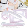4pcs Multifunction Pattern Ruler Plastic Drafting Tool Durable Curve Ruler  Clothing Design