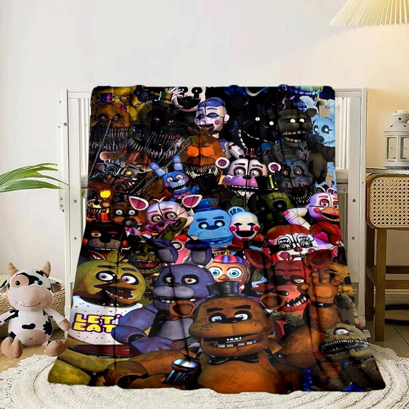 Five Nights At bears Horror Blanket Flannel Blanket for bed, sofa, Camping, Hiking, Picnic Essentials, gift for family Fan gifts