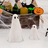 2 Pcs Halloween Ghost Figurine Resin Ghost Sculpture Cute White Ghost Statue Home Table Centerpieces Mini Ghost Ornament for Kitchen Shelf Fireplace