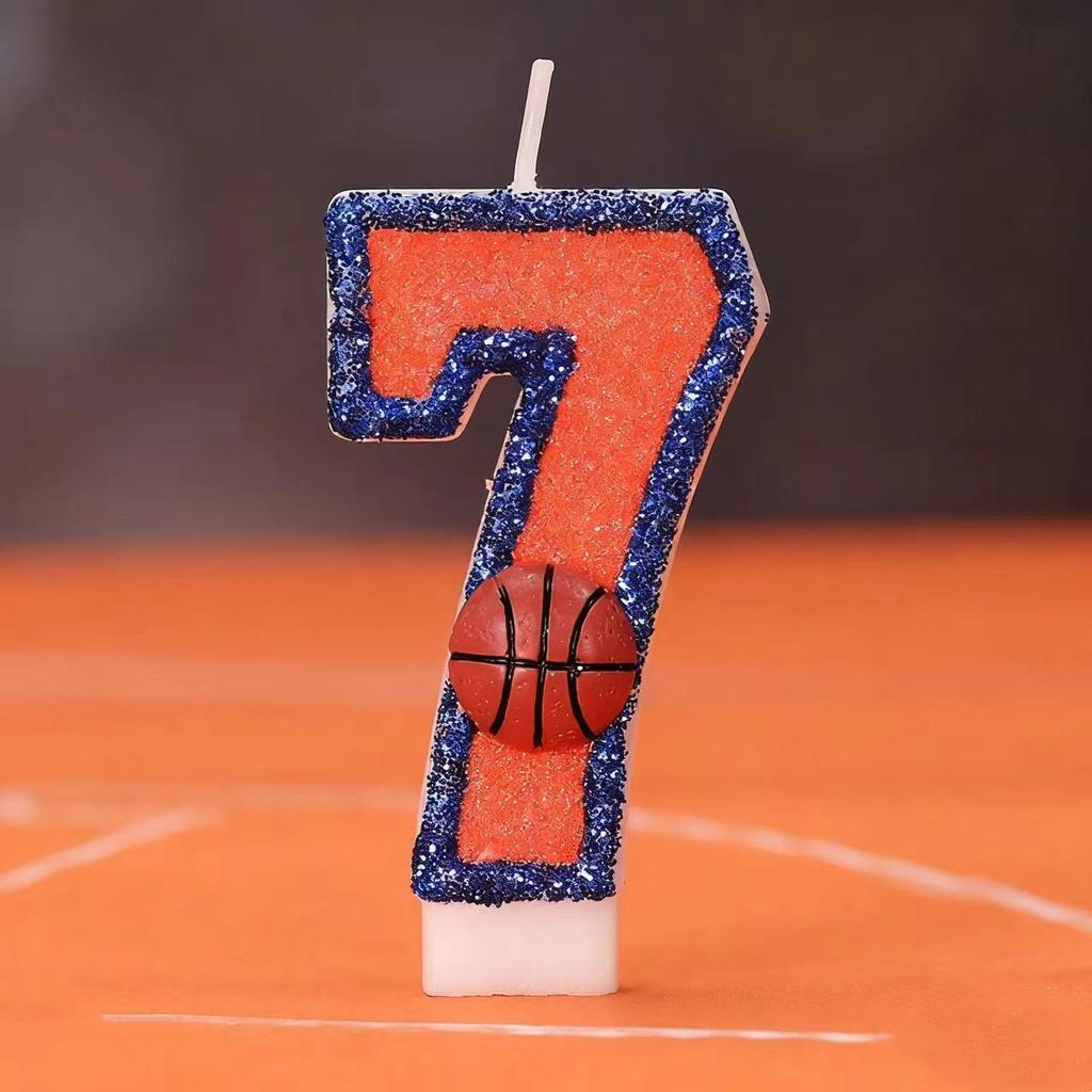 Свечи для дня рождения Vitality Basketball 0-9 Бесплатная комбинация спичек Цифровые свечи идеально подходят для украшения торта для выпечки высокого класса