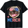 Pug Merica 4th of July T Shirt Men Kids Boys Girls Dog Puppy