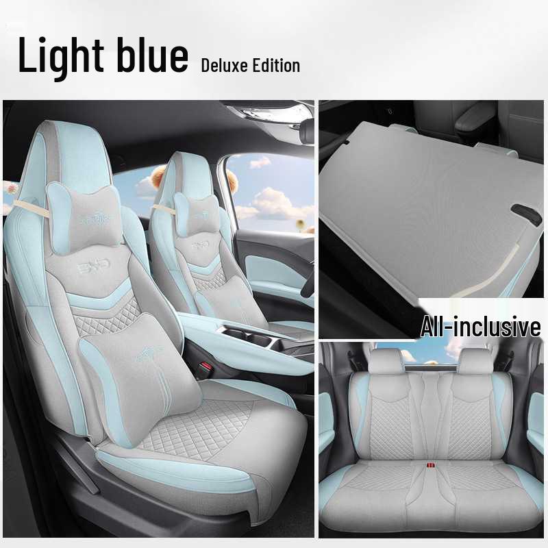 BYD Seagull Fabric Linen Cartoon Seat Cushion for Five-Seater Cars