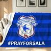 Фланелевое одеяло с принтом Cardiff City FC Высококачественное Теплое Удобное Покрытие для Всех Сезонов Идеально для Подарков Домашний Декор