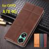 Deluxe Magnetic Adsorption Leather Fitted Case for OPPO A78 4G 6.43" Global EUR RUS Flip Cover Protective Case Capa Fundas Coque
