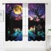 2 штуки, фиолетовое звездное небо, луна, деревья, озерные шторы, фильтр, подходит для гостиной, кухни, спальни, домашнего декора