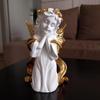 White Fairy Angel with Wings Figurine Statue for Home Living Room Garden Shelf Mantel Decor Decoration Gifting Item