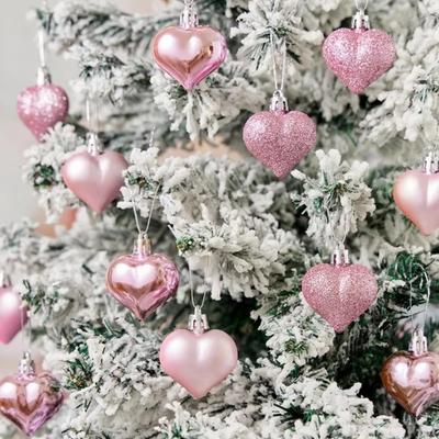 12 шт./компл. гальванизированный кулон в форме сердца с шариком DIY Love Heart подвеска Новый год