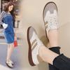 Модные женские туфли на плоской подошве класса люкс 2024 года, новые классические женские туфли из вулканизированной кожи, женские туфли в стиле ретро с низким вырезом на шнуровке, повседневные туфли для сноуборда