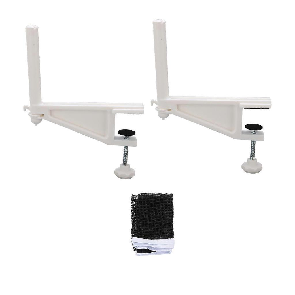 Verdant Touch Professional Table Tennis Net Post Portable Table Tennis Net with Adjustable Clamp Post Set, Professional Screw Fixation, White