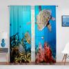 Морская черепаха прозрачная тюль занавеска океан подводный мир тропические рыбы коралловый риф прозрачная вуаль занавеска для спальни гостиная декор