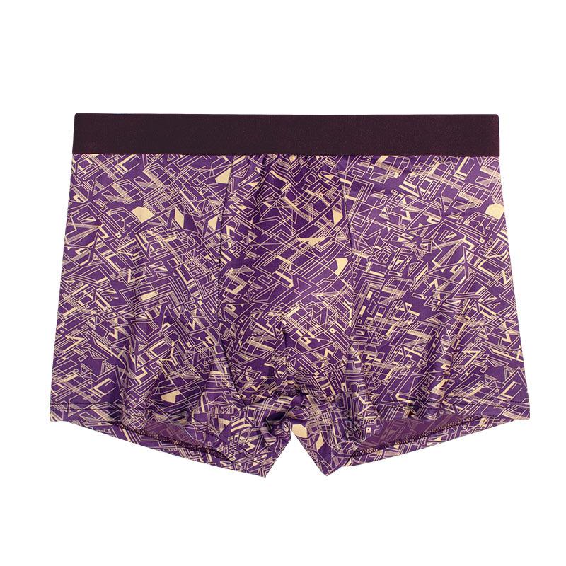 Мужское нижнее белье с принтом Удобное и дышащее Эластичное плоское нижнее белье Квадратное нижнее белье