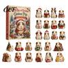 Advent Calendar for Kids Guinea Pig Calendar, 24-Day Acrylic 2D Ornament Set with 24 Day Surprise Christmas Outfits, Tree Hanging Decor, Gift