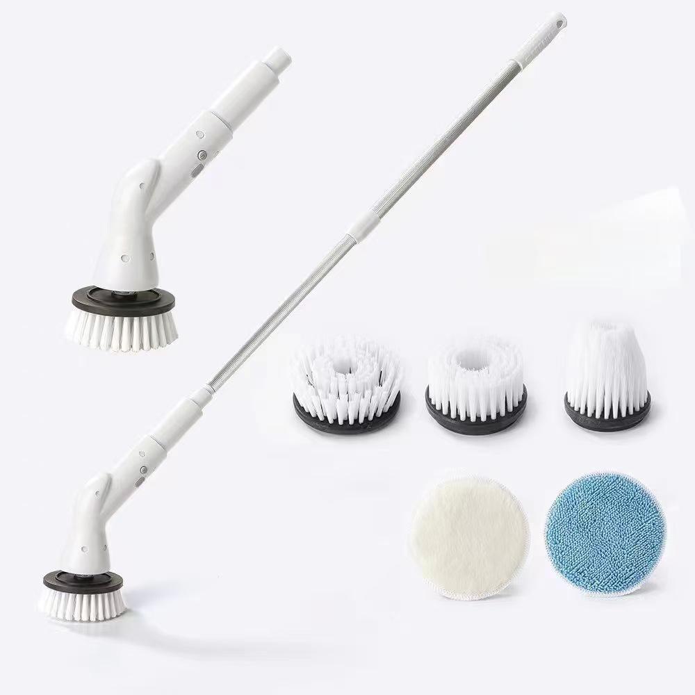 Ручная электрическая телескопическая щетка для чистки ванной комнаты и туалета
