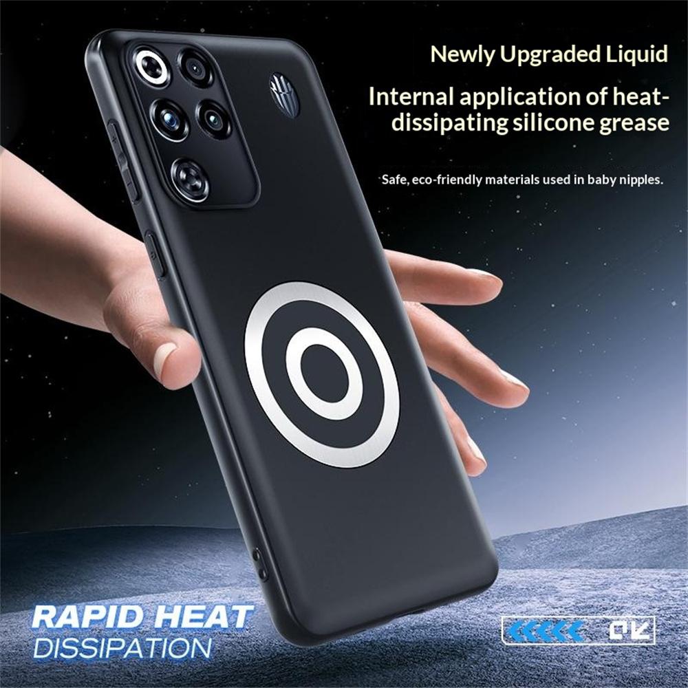 Чехол для ZTE nubia RedMagic 11 Pro 5G/11 Pro+ 5G, Графен + Латунь, Рассеивание тепла, Силикон + ПК, Чехол для телефона, Поддержка магнитного автомобильного держателя