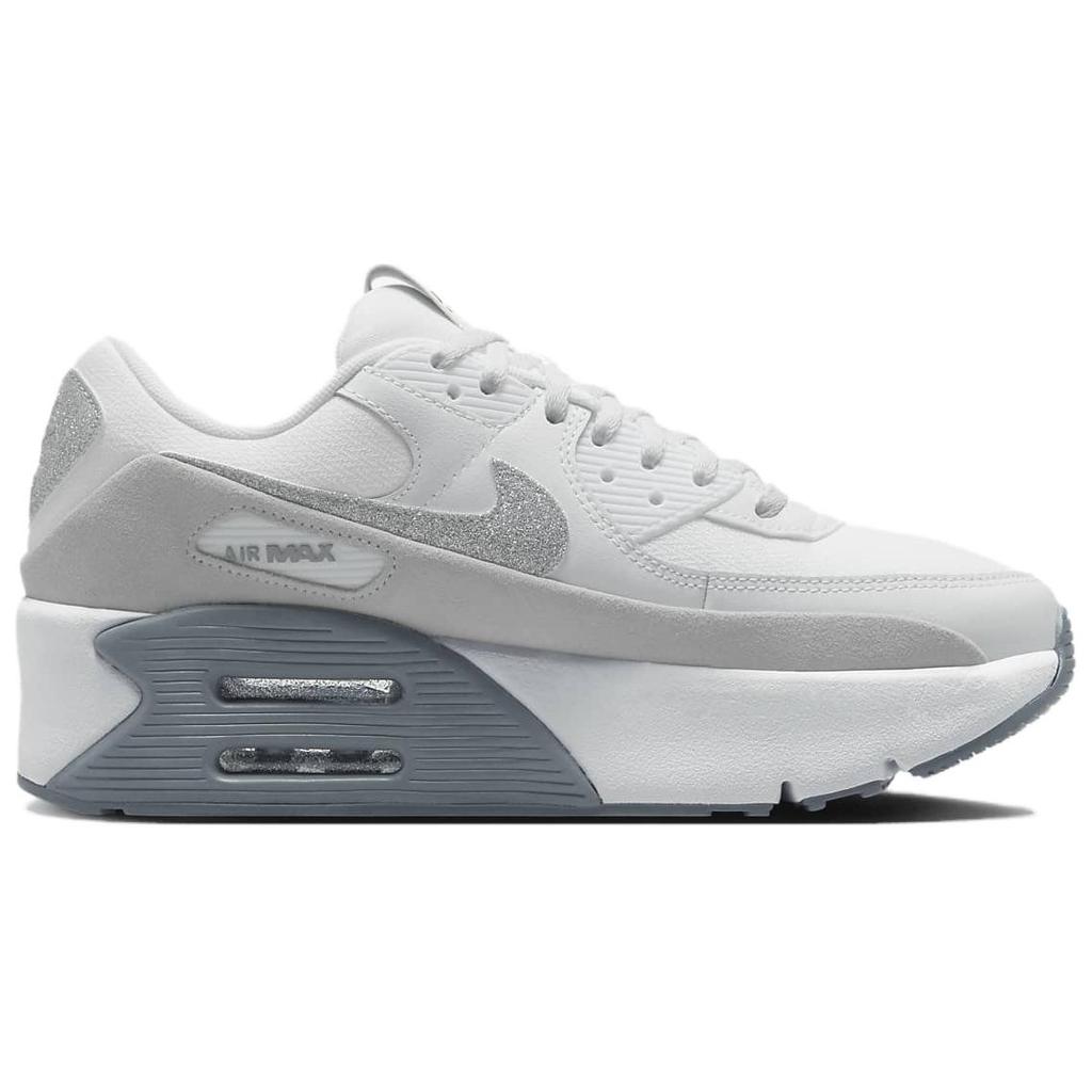 Nike Air Max 90 LV8 Glitter Swoosh Women Sneakers White Photon-Dust Multi-Color HQ3456-191