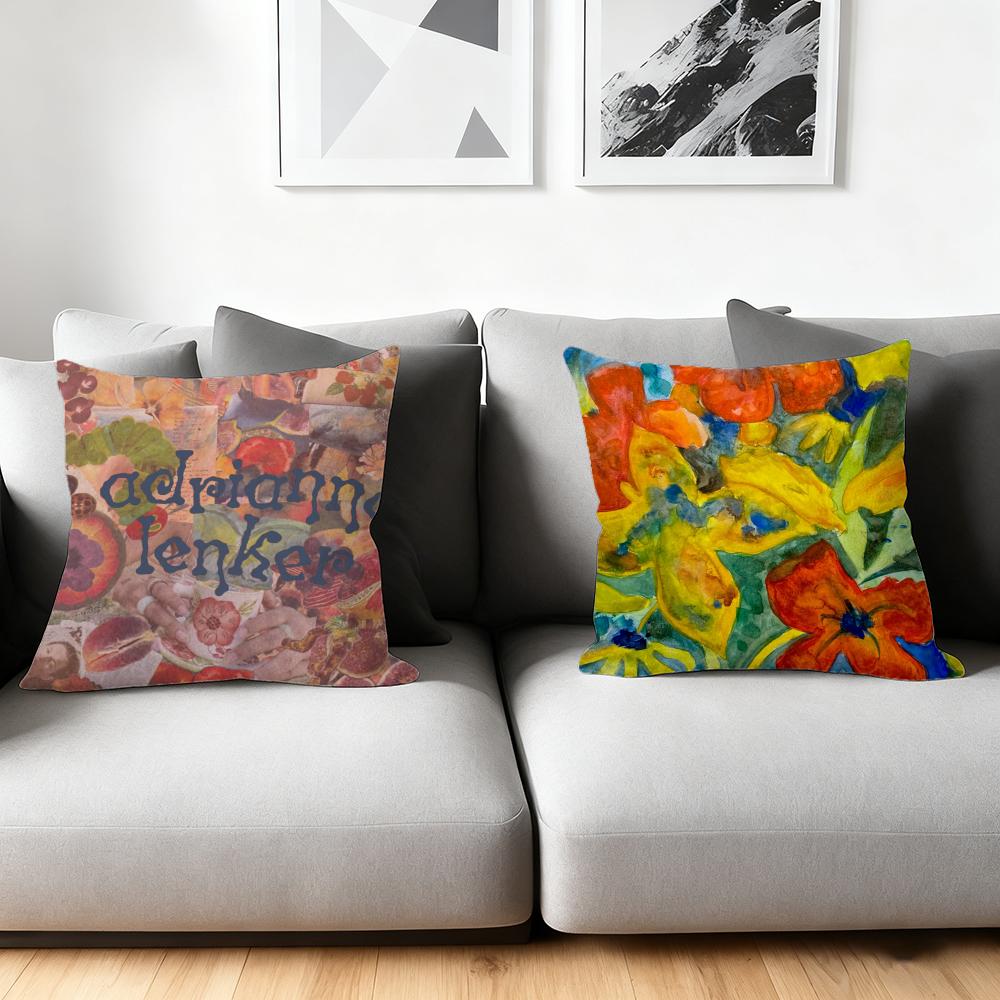 Cushion Cover Silky Short Plush Home Sofa Cushion Cover - Invisible Zipper Home Decoration Adrianne Lenker -Songs Album Art