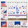 Curtains Independence Day Festival 3D Digital Printing Blackout Curtain Punching
