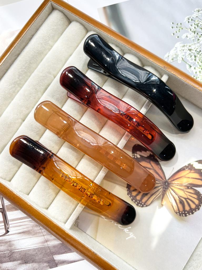 Jelly Colour Slim Bangs Clip Barrettes Duckbill Clip Women's Simple Leopard Hair Clip,Korean Hair Barrettes Hair Accessories