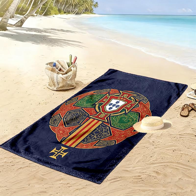 Royal Emblem Design beach towel beach Beach towel for vacation photos Absorbent bath towel seaside Outdoor pool towel Outdoor picnic beach mat