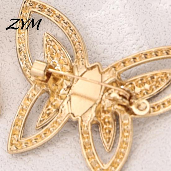 Golden Plated Brooch Women Hollow Butterfly Brooch, Decorative Badge Pin Pin, Sweater Cardigan Coat Dress Jewelry Accessories Dainty