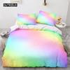 Rainbow Gradient Duvet Cover Set Queen Size Rainbow for Kids Girls Cute Style Bedding Set Polyester Single King Twin Quilt Cover