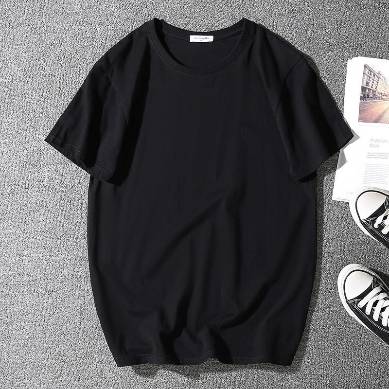 Men's Summer Loose Tee Men's Pure Cotton Casual Round Neck Sports Short Sleeve Men's Plus Size Elastic Comfortable T-shirt