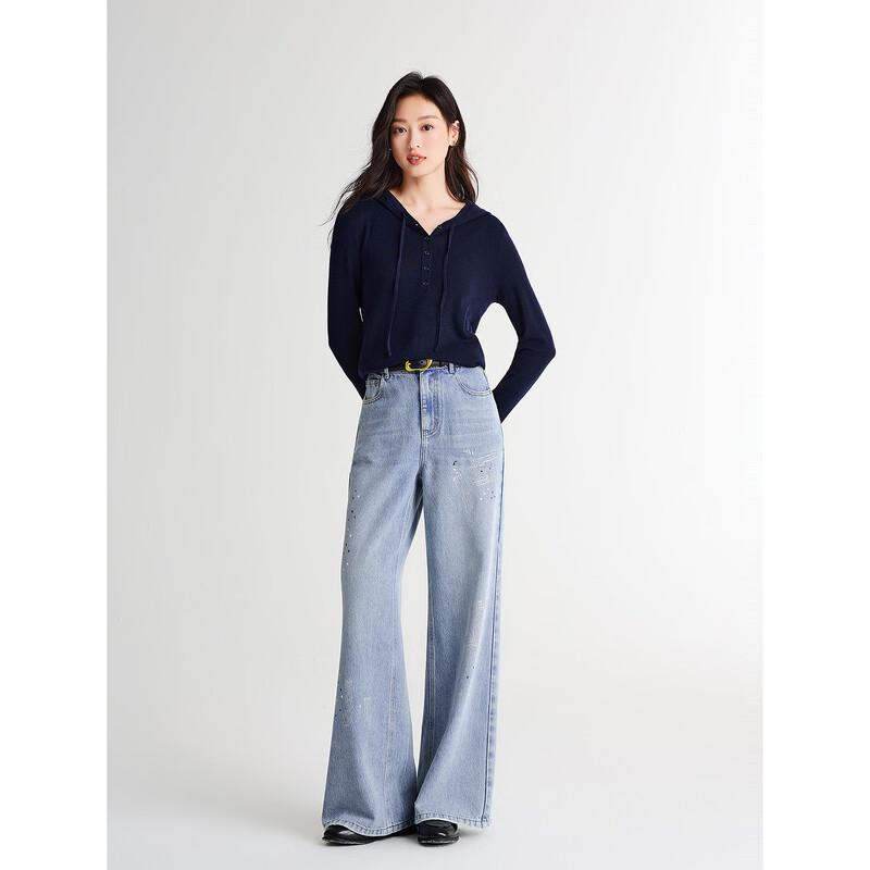 Джинсы Juzih Anake с пайетками, широкие, из денима