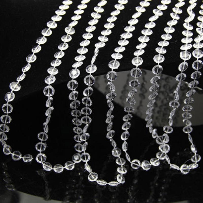 Xmas Clear Romantic Party Wedding Diy Curtain Bead 33ft Garland Strand Acrylic