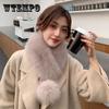 Winter Women Scarf Pompom Ball Faux Fox Thickened Warm Soft Fur Collar Lady Solid Color Imitation Fur Scarves Gift
