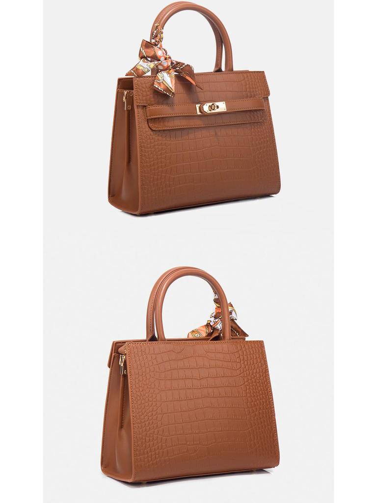 2025 High-End Crocodile Pattern Fashionable Large Capacity Shoulder and Crossbody Tote Handbag