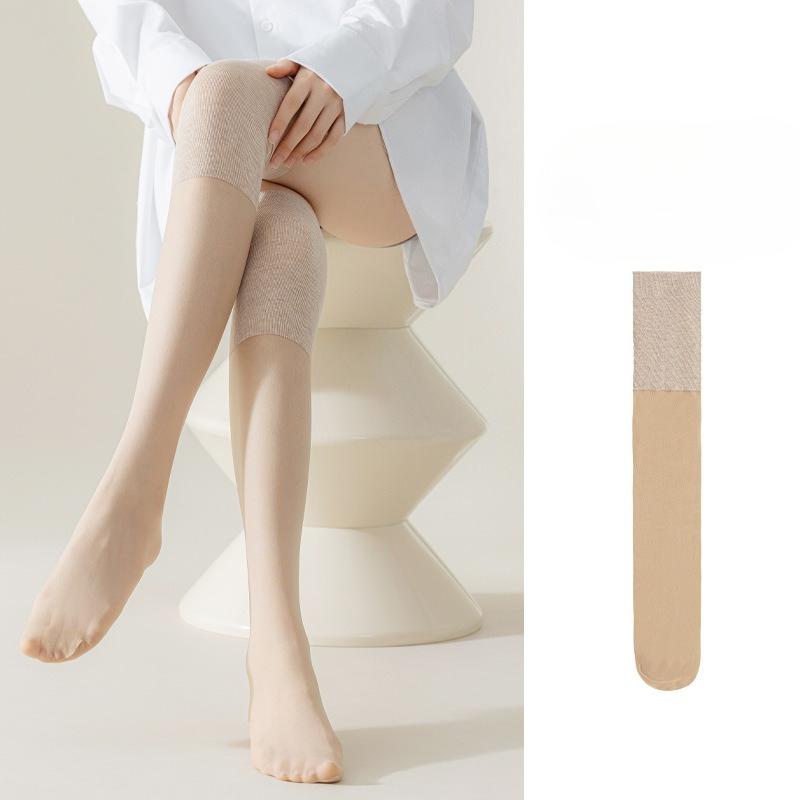 Весенняя, осенняя и зимняя защита коленей, кондиционированные шелковые чулки, длинные чулки, шелковые чулки с переплетением, устойчивые к зацепкам, чулки выше колена