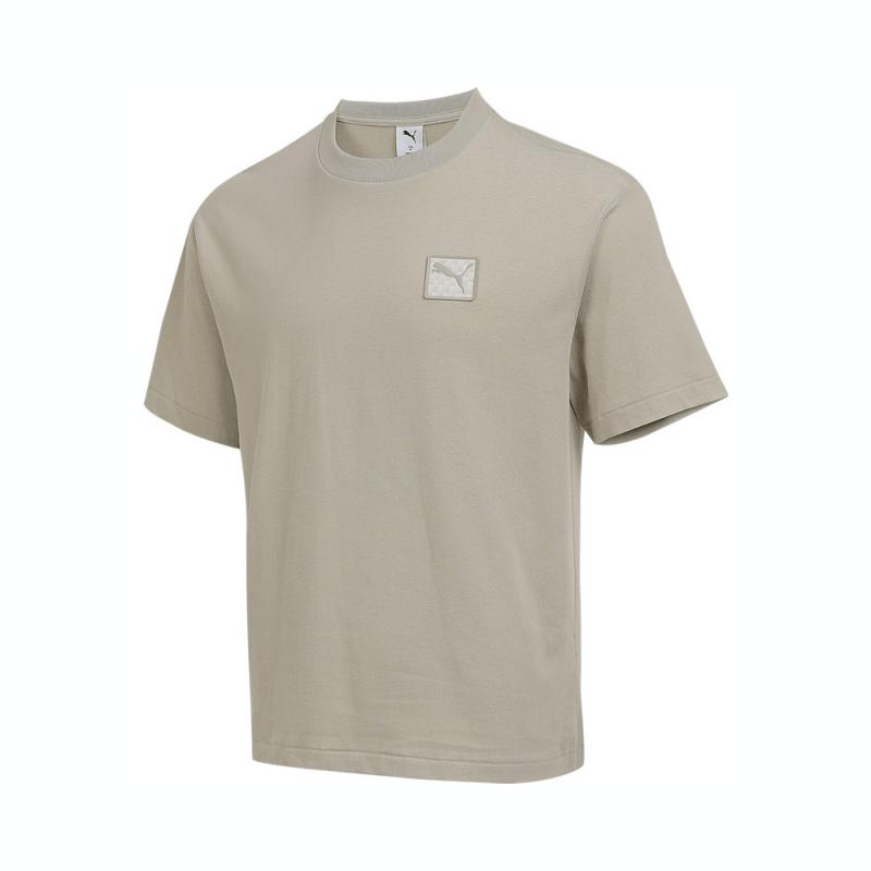 Puma Футболка с логотипом Ess Спортивная повседневная с коротким рукавом Простая футболка с круглым вырезом Мужские топы 634868-68