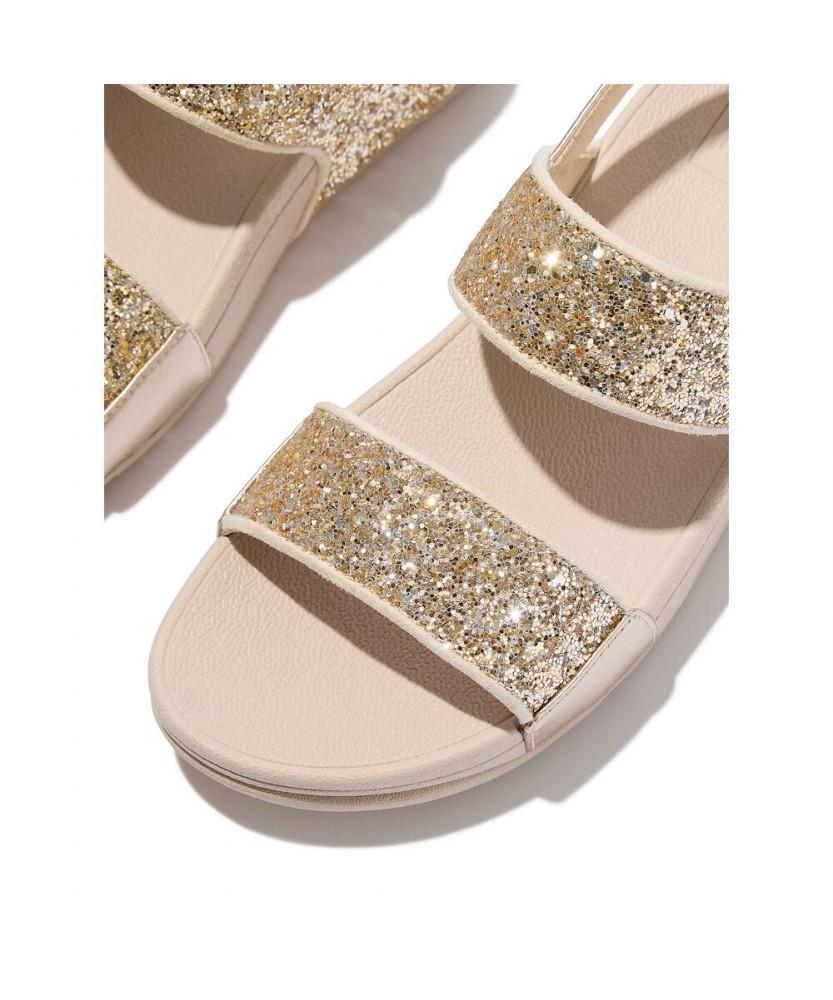 Женские сандалии Fitflop Lulu с блестками, разноцветные, с ремешком на пятке - Платиновый/Серебряный (Ft64K2S222)