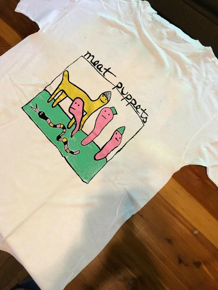 Meat Puppets 1984 Stitch Тур Группы Dinosaur Jr Белая Унисекс S-4XL Унисекс Футболка
