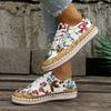 Модные женские кроссовки, модные женские туфли из вулканизированной кожи, женские туфли на плоской подошве с цветочным принтом и шнуровкой, женские мокасины, нескользящие повседневные туфли для женщин