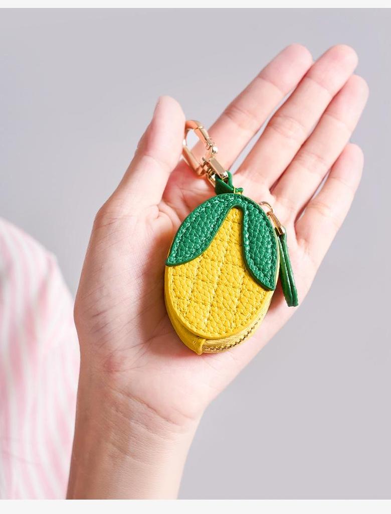 Cross-border Spot Bag Charm: Fruit Series Coin Purse, PU Leather Keychain, Earphone Bag - Small & Cute