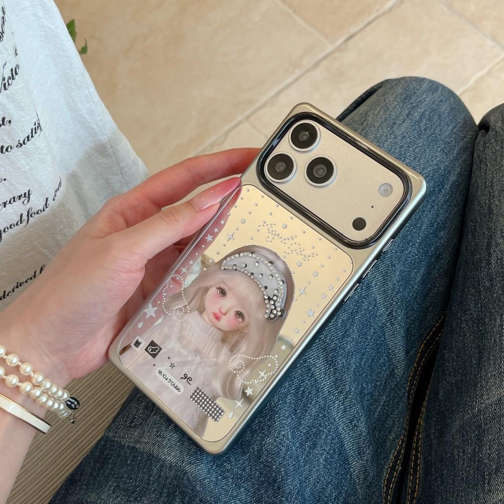 Совместимый чехол для iPhone 17 Pro Max со стразами, блестками и подвеской-сердечком для женщин
