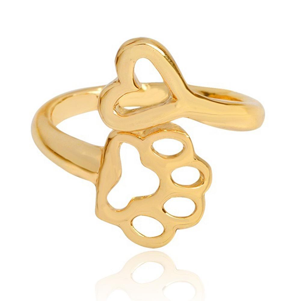 Кольца BLUELANS, регулируемое кольцо с полой любовью для собак, кольцо в виде сердца с открытием в виде лапы, ювелирные изделия для владельца собаки