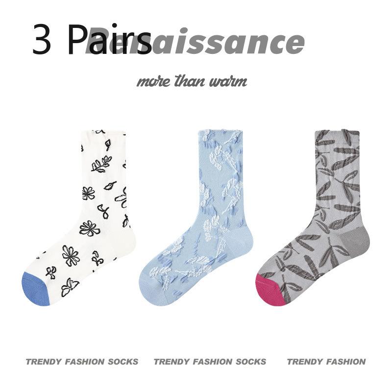 3 пары женских тонких спортивных носков-трубок из хлопка для весны и лета