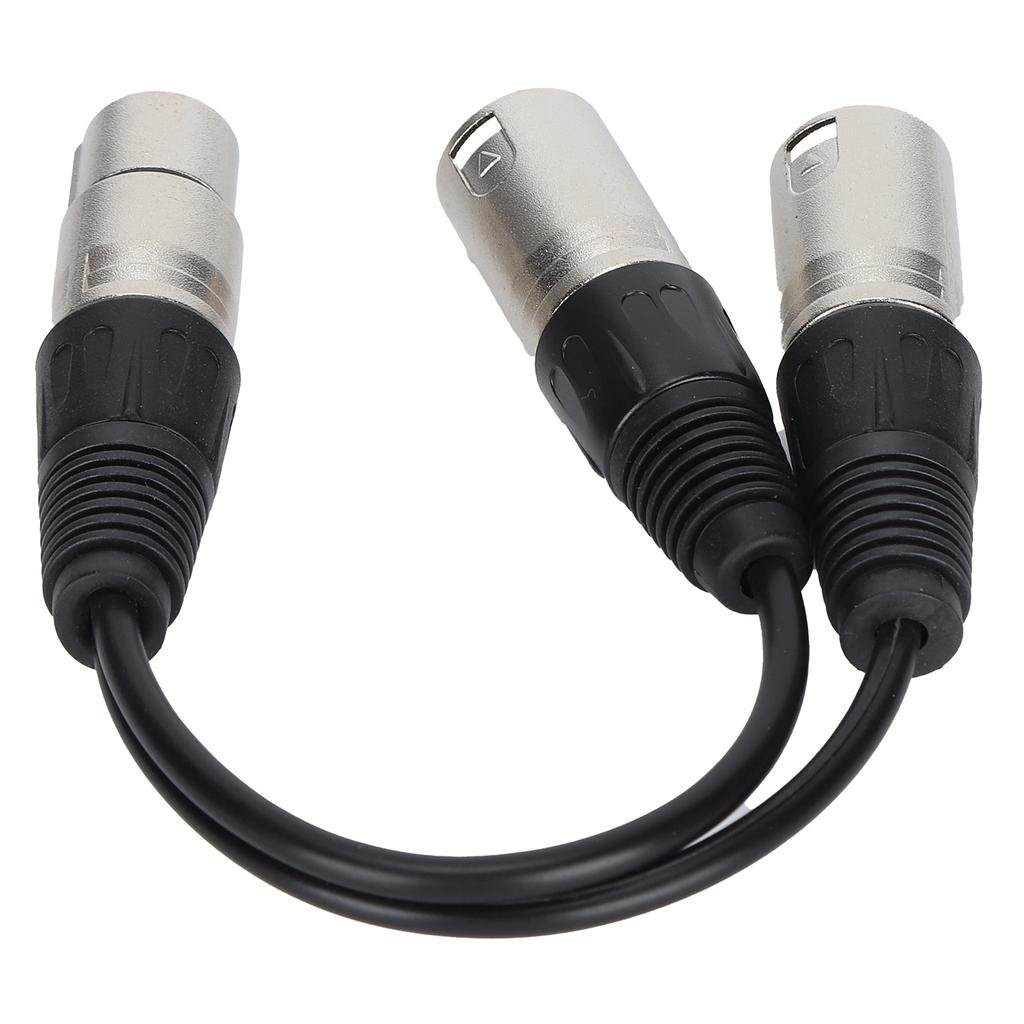 XLR Female To Dual XLR Male Cable Microphone Stereo Balanced Connection Cord for Audio AdapterWhite 0.25m 0.8ft
