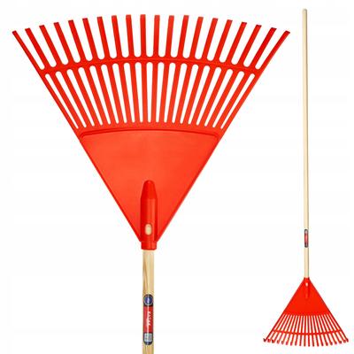Грабли для листьев травы с деревянной ручкой 180см