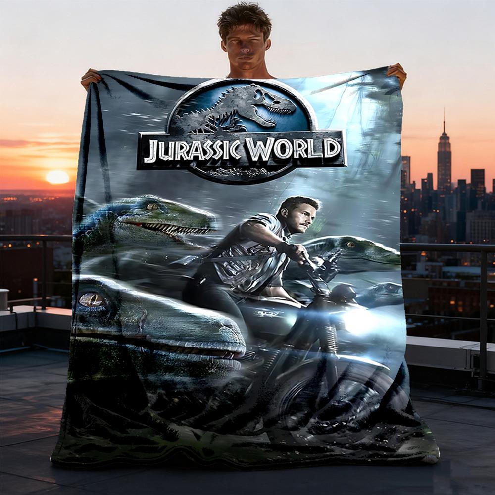 1 шт. Фланелевое одеяло Jurassic World для улицы, Уютное и теплое, Мягкое, С игривым дизайном, Для сна, Кемпинга,