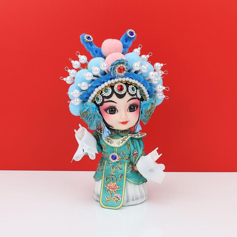 6 Inch Big-Eye Q-Version Peking Opera Doll, Cute Chinese Festival Decor