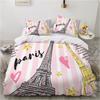 3D комплект постельного белья с Эйфелевой башней, современный романтический пуховый пододеяльник с любовью, 2/3 пододеяльник с принтом Парижской башни, роскошные быстросохнущие покрывала